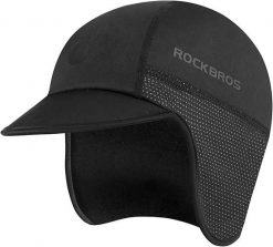 Czapka rowerowa zimowa ROCKBROS ciepła i elastyczna. Czarne czapki z daszkiem ROCKBROS, na jesień, bez wzorów, z elastanu, sportowe. Za 66.61 zł.