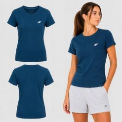 KOSZULKA DAMSKA 4F T-SHIRT SPORTOWY TRENINGOWY NA CO DZIEŃ F2771 SS26. Fioletowe t-shirty sportowe 4f, uniwersalny, bez wzorów, z bawełny, bez ramiączek, na fitness i siłownię. Za 126.00 zł.