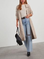 Milan Kiss Kardigan w kolorze beżowym rozmiar: XL. Brązowe swetry Milan Kiss, xl, bez wzorów, bez ramiączek. Za 217.99 zł.