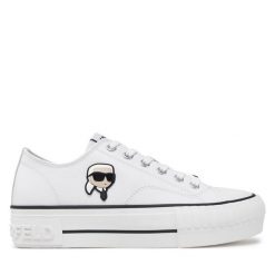Trampki KARL LAGERFELD. Białe trampki KARL LAGERFELD, bez wzorów, bez zapięcia. Za 539.99 zł.