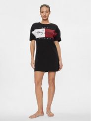Tommy Jeans Sukienka codzienna UW0UW04969 Czarny Relaxed Fit. Czarne sukienki Tommy Jeans, na co dzień, xs, bez wzorów, z bawełny, bez kołnierzyka, bez ramiączek, proste. Za 299.99 zł.