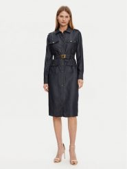 Guess Sukienka codzienna 5GGK05 7295A Granatowy Regular Fit. Niebieskie sukienki Guess, na co dzień, z aplikacjami, z lyocellu, bez kołnierzyka, bez ramiączek, proste. Za 939.99 zł.
