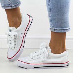 Białe trampki damskie American Dsln Lh25 Lh15. Białe trampki American CLUB, bez wzorów, z tkaniny, bez zapięcia. W wyprzedaży za 89.10 zł.