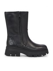 Calvin Klein Jeans Botki Chunky Combat Zip Boot Wn YW0YW01109 Czarny. Czarne botki Calvin Klein Jeans, bez wzorów, z jeansu, bez obcasa, na płaskiej podeszwie, bez zapięcia. Za 439.99 zł.