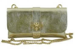 Listonoszka metalizowana BARBERINI'S złota 958/1-17. Żółte shopper bag Barberinis, bez wzorów, ze skóry, eleganckie, bez dodatków. Za 119.99 zł.