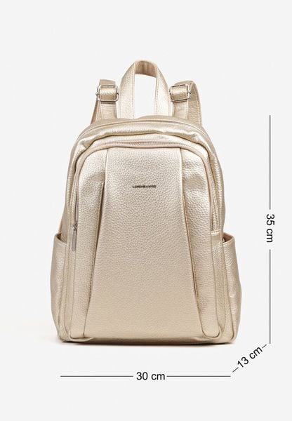 Złoty Miejski Plecak z Dodatkowym Suwakami Nalimelle. Żółte plecaki Born2be, bez wzorów, z jeansu, bez dodatków. Za 189.99 zł.