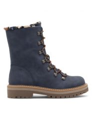 JENNY Botki EVIE WS2911-06 Niebieski. Niebieskie botki Jenny, bez wzorów, z syntetyku, bez obcasa, na płaskiej podeszwie, bez zapięcia. Za 89.99 zł.