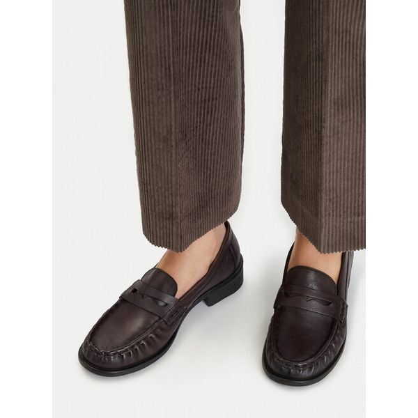 Mokasyny Lasocki. Brązowe mokasyny Lasocki, bez wzorów. Za 229.99 zł.