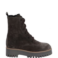 WORKERY DAMSKIE MICHELA CRO LAVA. Czerwone botki Venezia, bez wzorów, ze skóry, bez obcasa, bez zapięcia. Za 339.00 zł.