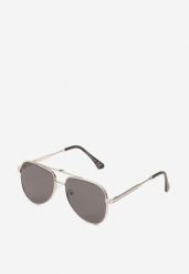 Czarno-Srebrne Okulary Przeciwsłoneczne Zaokrąglone z Filtrem UV Glelia. Czarne okulary przeciwsłoneczne Born2be, bez wzorów, srebrne. Za 39.99 zł.