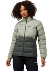 Jack Wolfskin Kurtka puchowa "Ather" w kolorze zielonym rozmiar: M. Zielone kurtki Jack Wolfskin, m, bez wzorów, z puchu, bez kaptura. Za 448.99 zł.