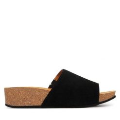 Klapki Scholl. Czarne klapki Scholl, bez wzorów, bez obcasa, bez zapięcia. Za 374.99 zł.