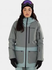 Kurtka Narciarska Damska Fundango Poplar ECO. Zielone kurtki narciarskie FUNDANGO, na zimę, l, bez wzorów, z materiału, bez kaptura, narciarskie. Za 499.00 zł.