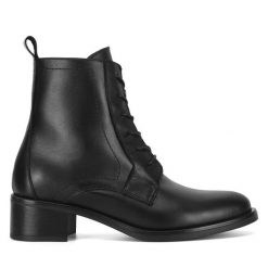 Botki Gino Rossi. Czarne botki Gino Rossi, bez wzorów, bez obcasa, na słupku, bez zapięcia. Za 197.99 zł.