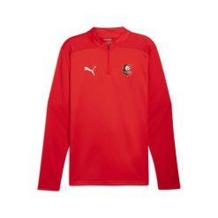 Bluza treningowa z zamkiem błyskawicznym 1/4 Stade Rennais 2024/25. Czerwone bluzy bez kaptura Puma, bez wzorów, bez kaptura, do piłki nożnej. Za 263.00 zł.