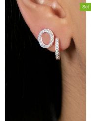 Lodie Silver Srebrne kolczyki (2 szt.) z cyrkoniami rozmiar: onesize. Szare kolczyki Lodie Silver, z cyrkonią, srebrne. Za 52.99 zł.