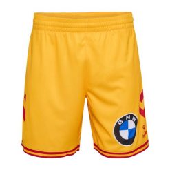 Spodenki Domowe US Orléans 2023/24. Żółte szorty sportowe Hummel, bez wzorów, z materiału, na fitness i siłownię. Za 286.00 zł.