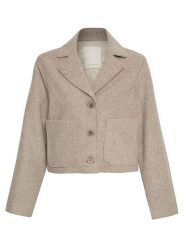 MOSS COPENHAGEN Kurtka przejściowa "Boone Josia" w kolorze beżowym rozmiar: M/L. Brązowe kurtki Moss Copenhagen, l, bez wzorów, z wełny, bez kaptura. Za 298.07 zł.