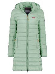 Geographical Norway Płaszcz pikowany "Atikolor" w kolorze miętowym rozmiar: XL. Zielone płaszcze Geographical Norway, xl, bez wzorów, bez kaptura. Za 174.95 zł.