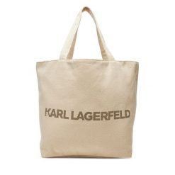 Torebka KARL LAGERFELD. Brązowe shopper bag KARL LAGERFELD, bez wzorów, bez dodatków. Za 249.99 zł.
