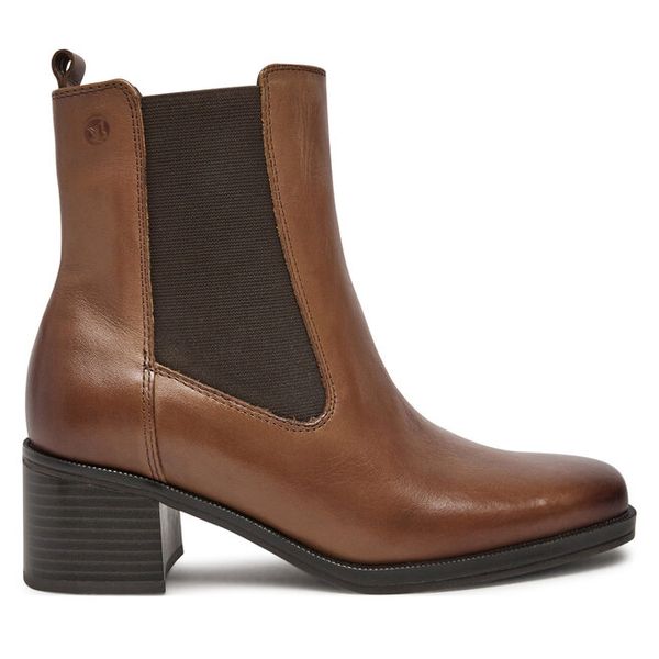 Botki Caprice. Brązowe botki Caprice, bez wzorów, bez obcasa, na słupku, bez zapięcia. Za 379.99 zł.