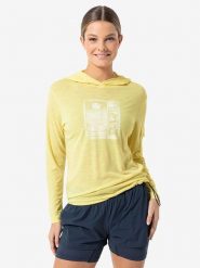 Super.natural Bluza "Stamp Light" w kolorze żółtym rozmiar: M. Żółte bluzy z kapturem super.natural, m, bez wzorów, z wełny, z kapturem. Za 173.99 zł.