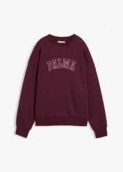 Bluza oversize z mieszanki bawełny. Czerwone bluzy bonprix, bez wzorów, z bawełny, bez kaptura. Za 109.99 zł.