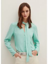 STEFANEL Bluzka w kolorze turkusowym rozmiar: 44. Niebieskie bluzki Stefanel, bez wzorów, bez kołnierzyka, bez ramiączek. Za 114.44 zł.