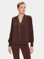 Rinascimento Bluzka CFC0125721003 Brązowy Regular Fit. Brązowe bluzki Rinascimento, l, bez wzorów, z syntetyku, bez kołnierzyka, bez ramiączek. Za 429.99 zł.