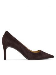 MICHAEL Michael Kors Szpilki Alina 40F2HNMP1S Brązowy. Brązowe szpilki MICHAEL Michael Kors, bez wzorów, ze skóry, bez obcasa, na szpilce, bez zapięcia. Za 629.99 zł.