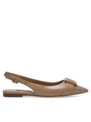 GINO ROSSI Baleriny AGORA-V1166-01-1 Beżowy. Brązowe baleriny Gino Rossi, bez wzorów, z lakierowanej skóry, bez obcasa, bez zapięcia. Za 239.99 zł.