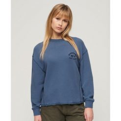 Bluza Essential. Niebieskie bluzy bez kaptura Superdry, bez wzorów, bez kaptura. W wyprzedaży za 242.10 zł.