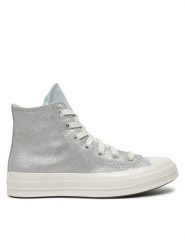 Converse Trampki Chuck 70 Suede Shimmer A08224C Szary. Szare trampki Converse, bez wzorów, ze skóry, bez zapięcia. Za 269.99 zł.