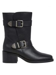 Pepe Jeans FOOTWEAR Skórzane kozaki w kolorze czarnym rozmiar: 36. Czarne kozaki Pepe Jeans FOOTWEAR, na zimę, bez wzorów, z jeansu, bez obcasa, bez zapięcia. Za 234.97 zł.
