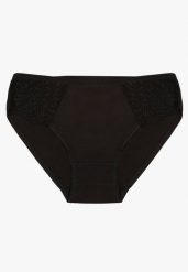 Czarne Bawełniane Majtki Figi o Klasycznym Fasonie Venalice. Czarne figi Renee, z aplikacjami, z bawełny. Za 9.99 zł.