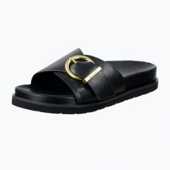 Klapki damskie GANT Mardale. Czarne klapki Gant, bez wzorów, z gumy, eleganckie, bez obcasa, bez zapięcia. Za 369.99 zł.