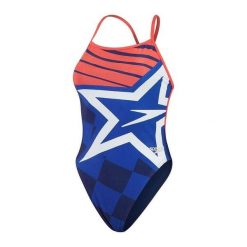 Damski kostium kąpielowy 1-częściowy Speedo Placem Dig Vback. Czerwone stroje jednoczęściowe Speedo, bez wzorów, sportowe. Za 139.99 zł.