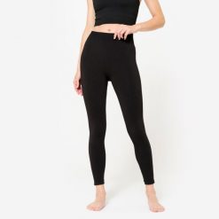 Legginsy do jogi damskie Kimjaly. Czarne legginsy KIMJALY, bez wzorów, z dzianiny, sportowe, długie. Za 119.99 zł.