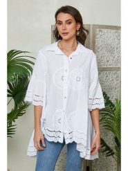 Lin Passion Koszula w kolorze białym rozmiar: 40/42. Białe koszule Lin Passion, bez wzorów, z bawełny, klasyczne, bez kołnierzyka, bez ramiączek. Za 173.99 zł.