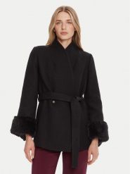 Rinascimento Płaszcz wełniany CFC0126222003 Czarny Slim Fit. Czarne płaszcze Rinascimento, na zimę, m, bez wzorów, z syntetyku, bez kaptura. Za 959.99 zł.