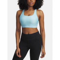 Biustonosz sportowy UA Crossback Mid Bra 1361034-494 S. Czarne biustonosze sportowe Under Armour, bez wzorów, na fitness i siłownię. Za 121.99 zł.