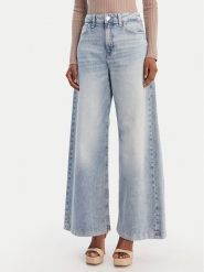 Guess Jeansy W6RA1C D6833 Niebieski Wide Leg. Niebieskie jeansy Guess, z aplikacjami, z bawełny. Za 439.99 zł.