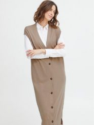 Fransa Kardigan 20611860 Beżowy Regular Fit. Brązowe swetry Fransa, s, bez wzorów, z wiskozy, bez ramiączek. Za 109.99 zł.
