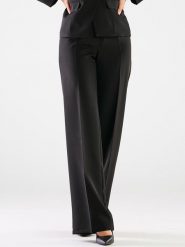 Awama Spodnie w kolorze czarnym rozmiar: L. Czarne spodnie materiałowe Awama, bez wzorów, z materiału, z podwyższonym stanem. Za 113.90 zł.