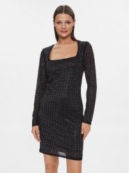 Guess Sukienka koktajlowa W4RK46 KBZX0 Czarny Bodycon Fit. Czarne sukienki Guess, s, z aplikacjami, z syntetyku, wizytowe, bez kołnierzyka, bez ramiączek, bodycon. Za 649.99 zł.