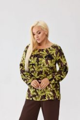 Wiskozowa bluzka Amira Verde z wiązaniem na plecach PLUS SIZE XXL OVERSIZE JESIEŃ. Zielone bluzki Moda Size Plus Iwanek, plus size, bez wzorów, z jeansu, eleganckie, bez kołnierzyka, plus size, bez ramiączek. Za 199.90 zł.
