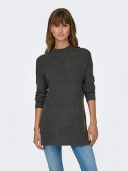 ONLY Sweter w kolorze antracytowym rozmiar: L. Czarne swetry ONLY, l, bez wzorów, ze splotem, bez ramiączek. Za 74.81 zł.