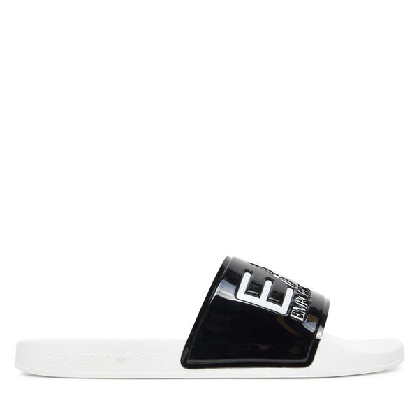 Klapki EA7 Emporio Armani. Czarne klapki EA7 Emporio Armani, bez wzorów, bez obcasa, bez zapięcia. Za 139.99 zł.