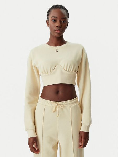 Patrizia Pepe Bluza 8M1694/J219-B814 Beżowy Regular Fit. Brązowe bluzy Patrizia Pepe, m, bez wzorów, z syntetyku, bez kaptura. Za 459.99 zł.