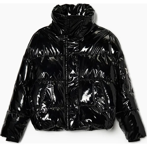 Czarna pikowana kurtka puffer - Czarny. Czarne kurtki Cropp, l, bez wzorów, z poliesteru, bez kaptura. W wyprzedaży za 109.99 zł.